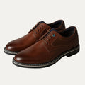Men’s Lace-Up Derby Shoes with Rounded Toe and Stitched Sole