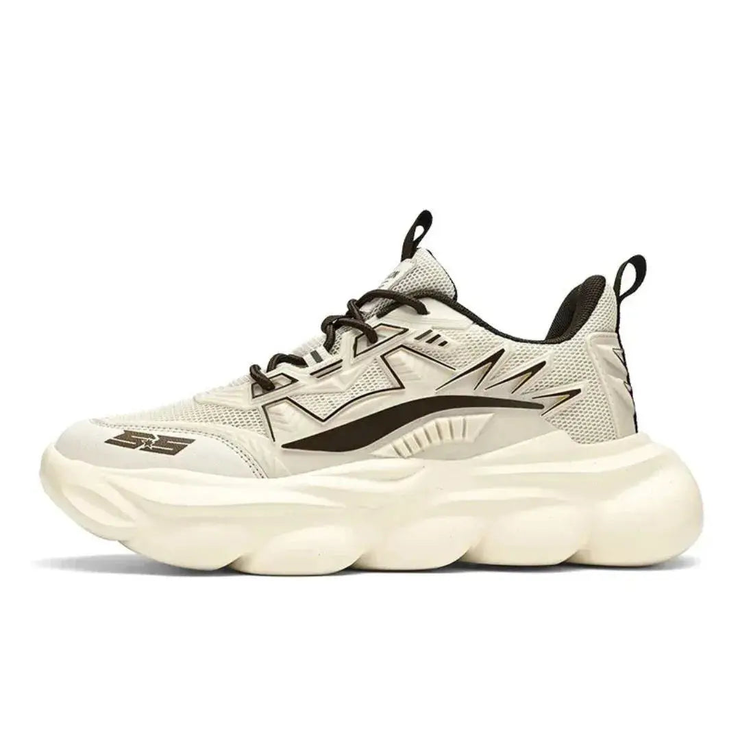 Men's Chunky Platform Sneakers - Lace-Up Low-Top