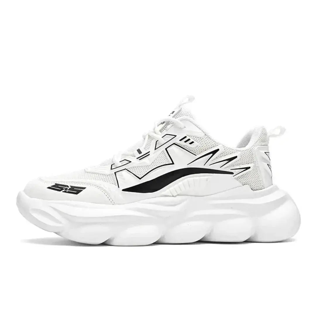 Men's Chunky Platform Sneakers - Lace-Up Low-Top