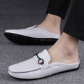 Men's Slip On Loafers Mule – Round Toe Half Shoe with Horsebit Trim