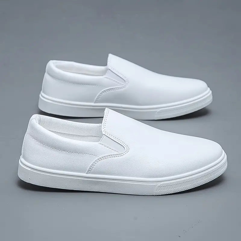 Men's Slip On Shoes - Round Toe - Smooth Upper - Elastic Gusset - Flatform Sole