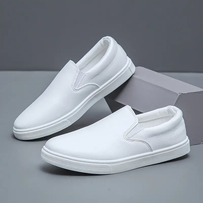 Men's Slip On Shoes - Round Toe - Smooth Upper - Elastic Gusset - Flatform Sole