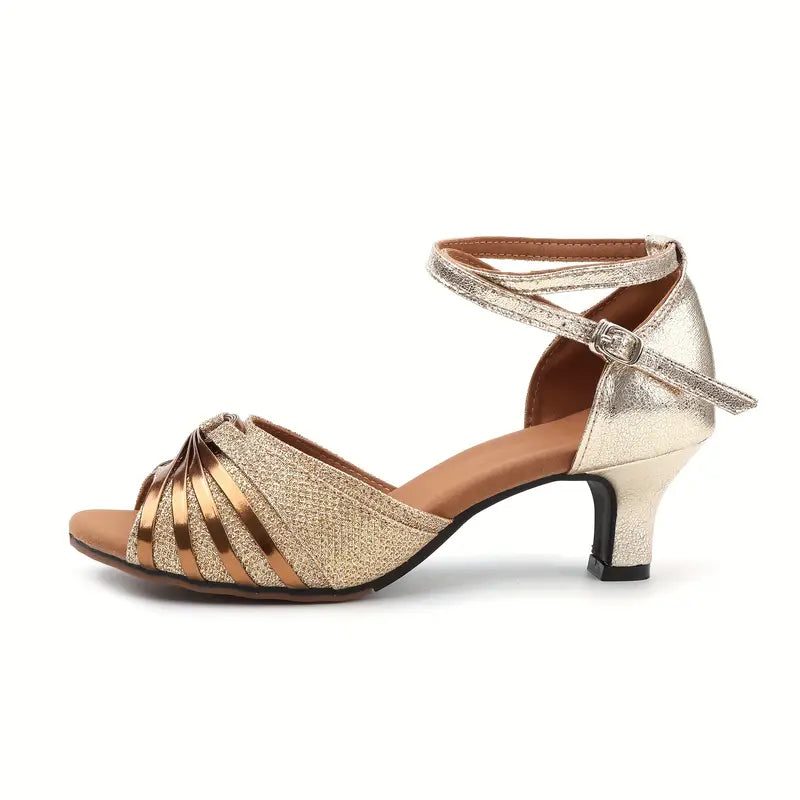 Women's Twisted Strap Open Toe Ankle Strap Kitten Block Heels
