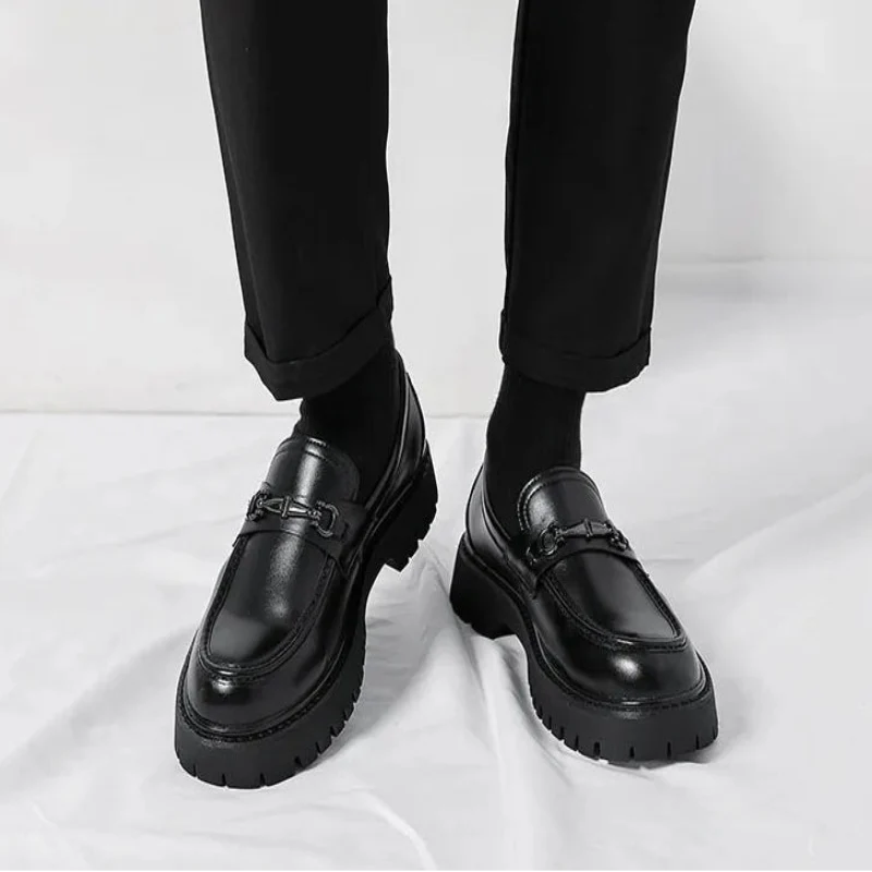 Men's Chunky Sole Slip-On Platform Loafers
