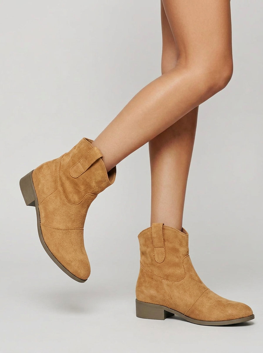 Women’s Western Ankle Boots with Low Stacked Heel