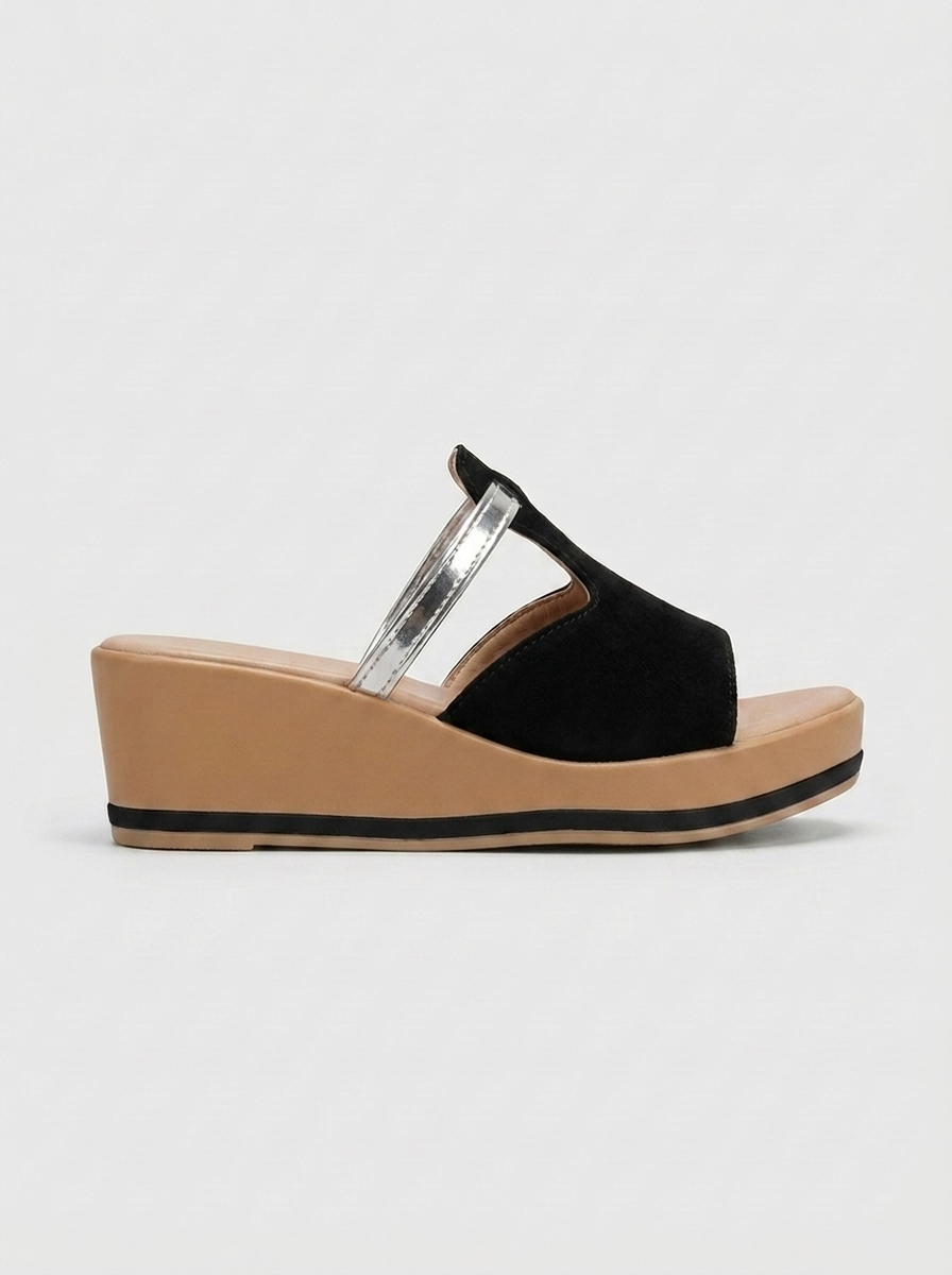 Women's Platform Wedge Sandals - Open Toe - Ankle Strap - Slip-On