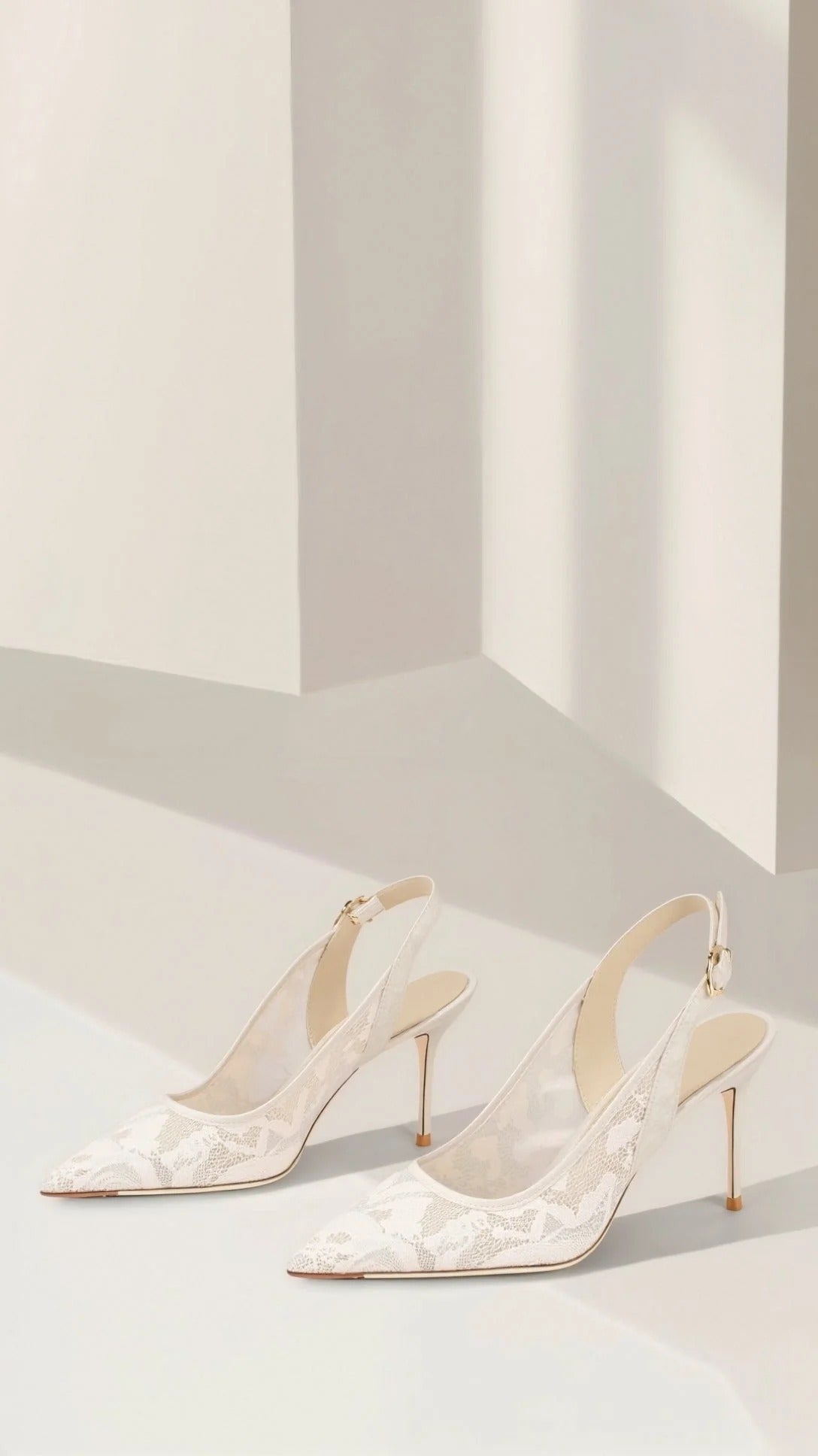 Women's Lace Slingback Pointed Toe Stilettos