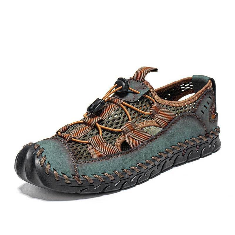 Men’s Closed Toe Mesh Outdoor Sandals with Elastic Lace System