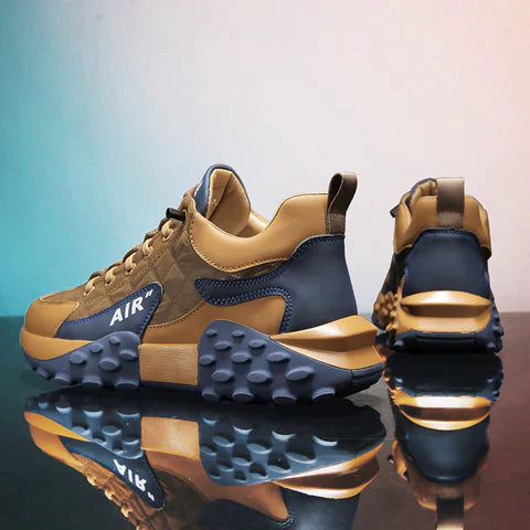Men’s Lace-Up Platform Sneakers with Rounded Toe and Chunky Sole