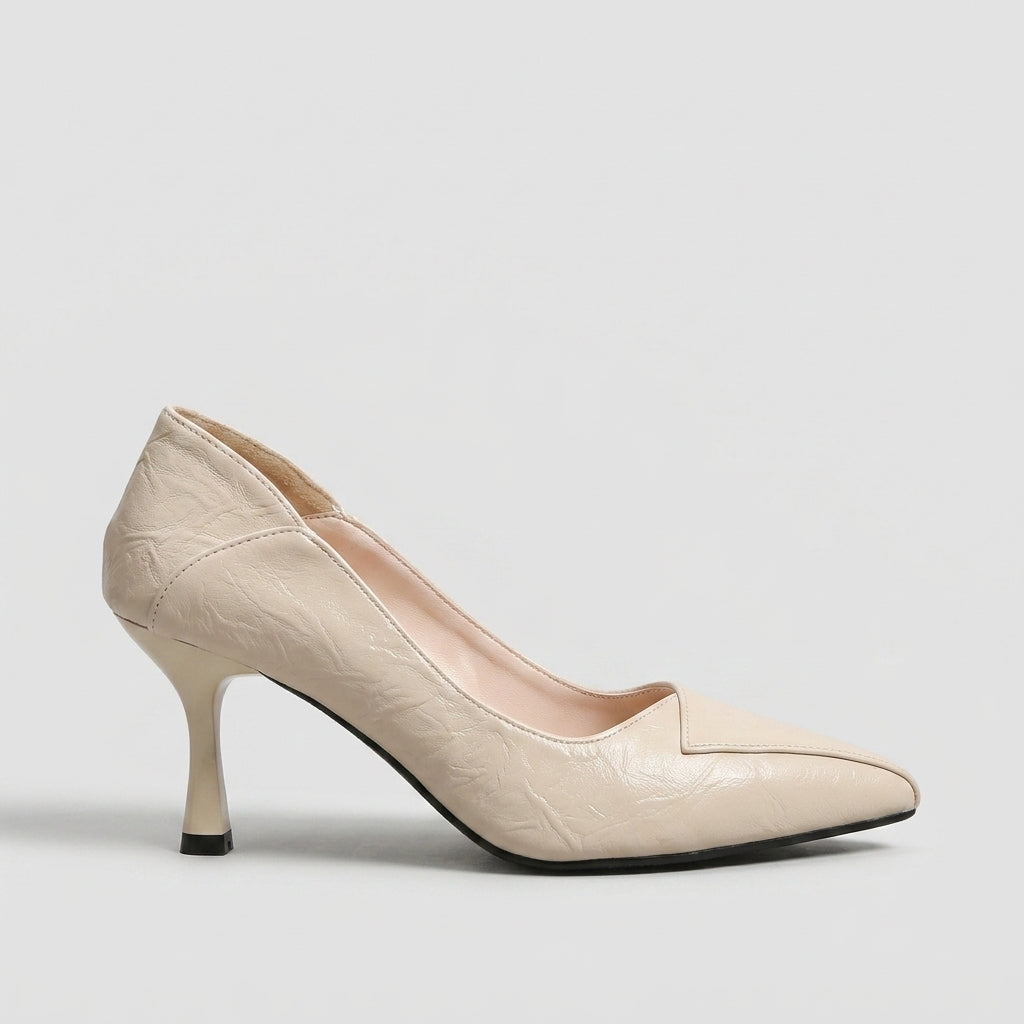 Women's Pointed Toe Kitten Heel Pumps - 5cm Height Slip-On
