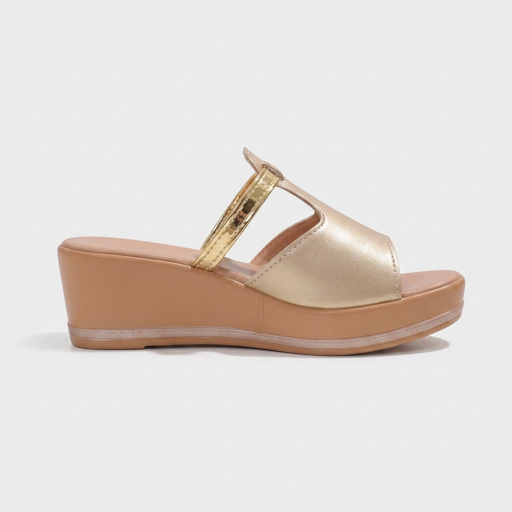Women's Platform Wedge Sandals - Open Toe - Ankle Strap - Slip-On