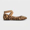 Women’s Rounded Toe Flats with Elastic Cross Strap - Closed Heel