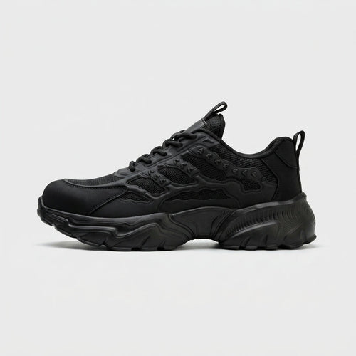 Men's Chunky Sneakers - Lace-Up Low Top Shoes with Thick Rubber Sole
