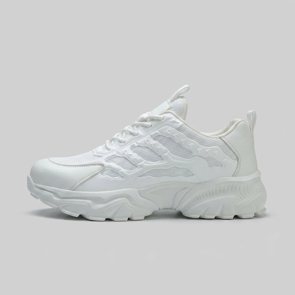 Men's Chunky Sneakers - Lace-Up Low Top Shoes with Thick Rubber Sole