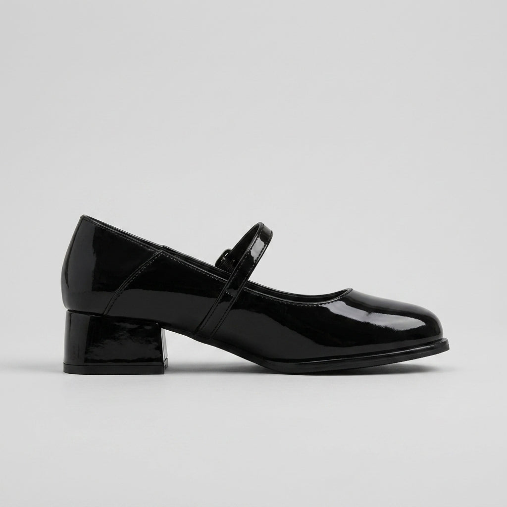Women’s Patent Mary Jane Heels with Strap - Block Heel