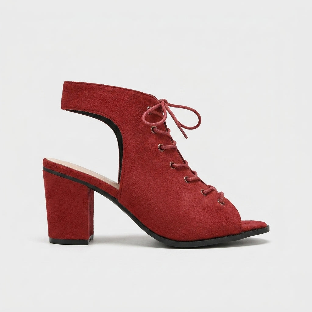 Women's Lace-Up Cut-Out Wedge Platform Sandals - Open Toe Slingback