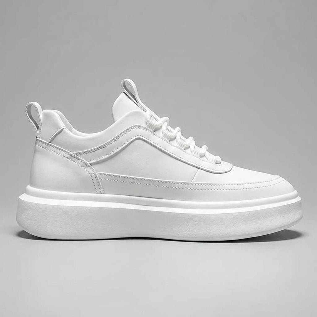 Men's Low-Top Lace Up Sneakers - Round Toe - Chunky Platform Sole