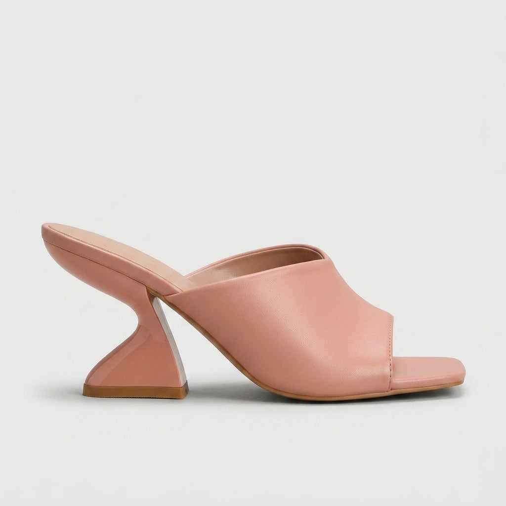Women’s Square Toe Mule Heels - Sculpted Block Heel