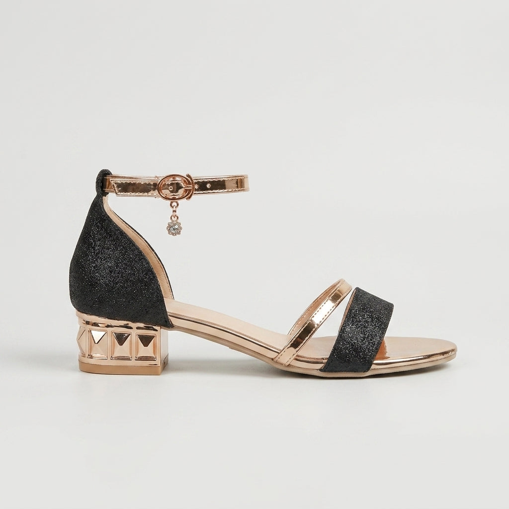 Women’s Open-Toe Ankle Strap Sandals with Block Heel - Front Strap