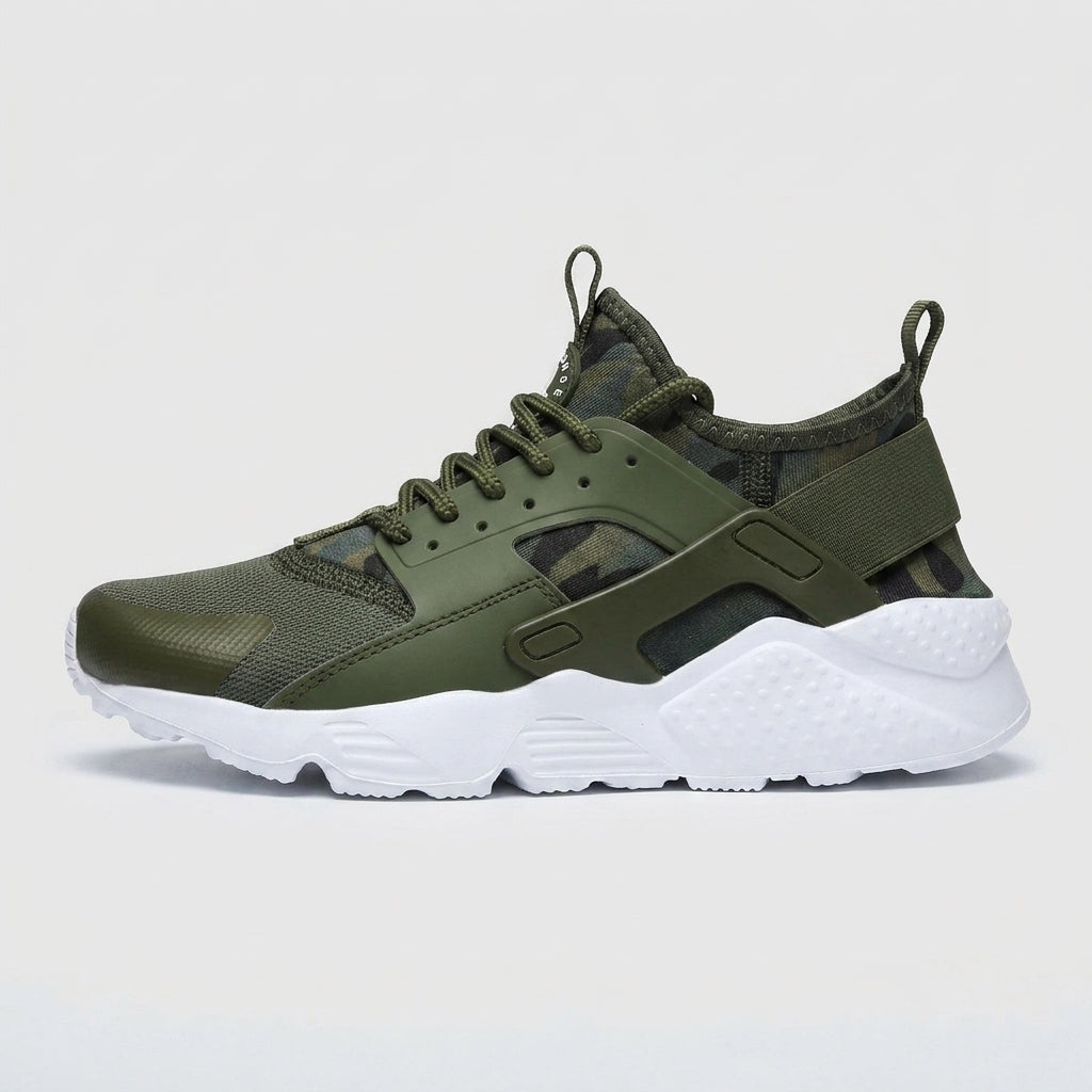 Men’s Low-Top Sneakers with Rounded Toe - Lace-Up Closure