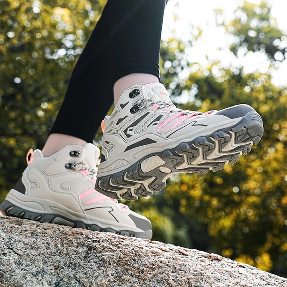 Men’s Waterproof Mid-Top Hiking Shoes with Lace-Up Support