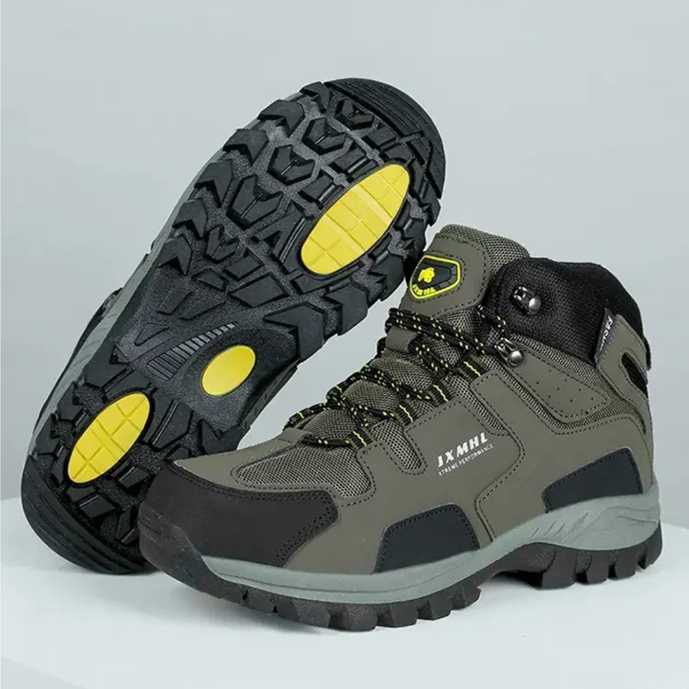 Men’s Waterproof Mid-Top Hiking Shoes with Lace-Up Support