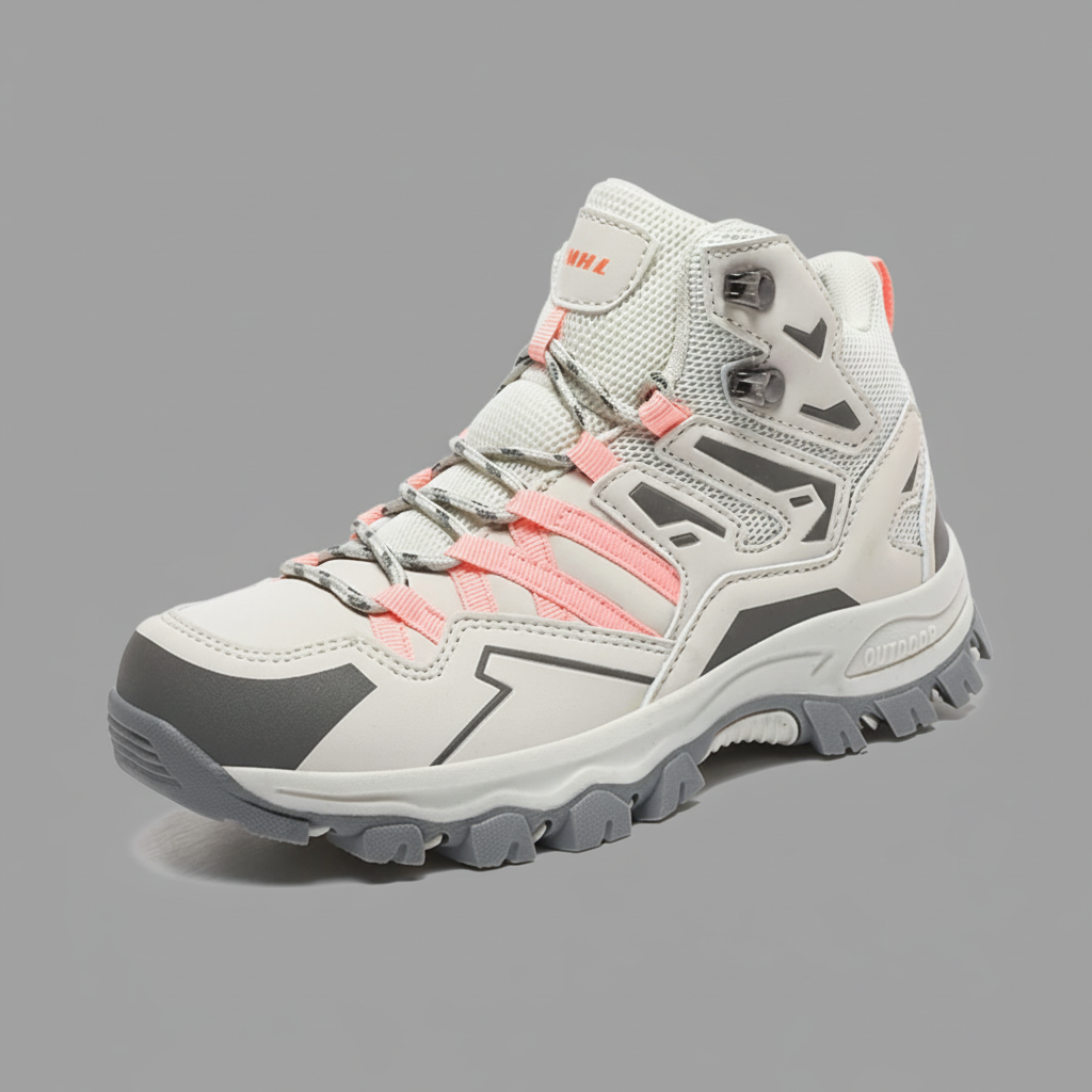 Men’s Waterproof Mid-Top Hiking Shoes with Lace-Up Support